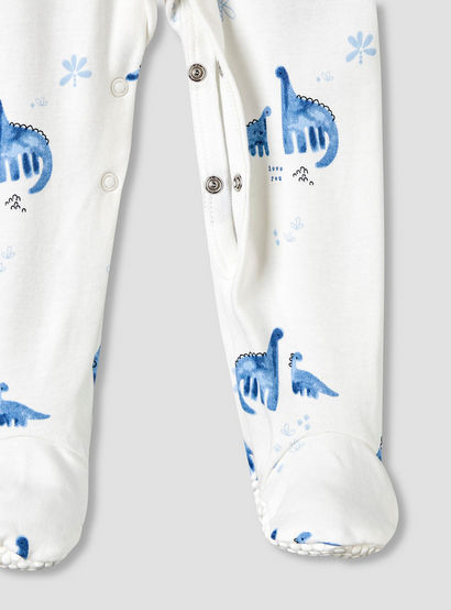 Pack of 3 Juniors Cotton Round Neck Long Sleeve Sleepsuit with Snap Button Closure-baby-boys-clothing-nightwear-sleepsuits-image-7
