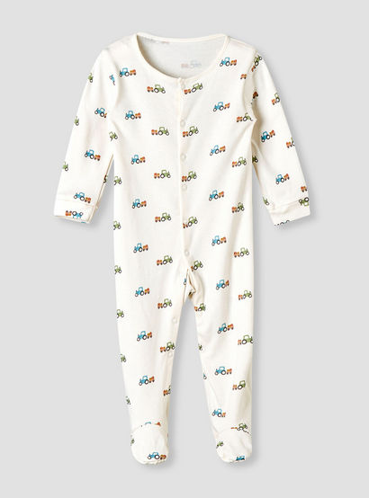 Pack of 3 Juniors Cotton Round Neck Long Sleeve Sleepsuit with Snap Button Closure-baby-boys-clothing-nightwear-sleepsuits-image-4