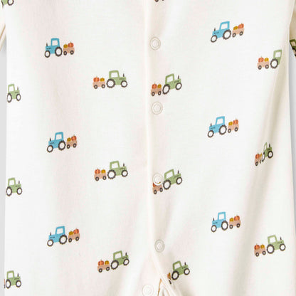 Pack of 3 Juniors Cotton Round Neck Long Sleeve Sleepsuit with Snap Button Closure