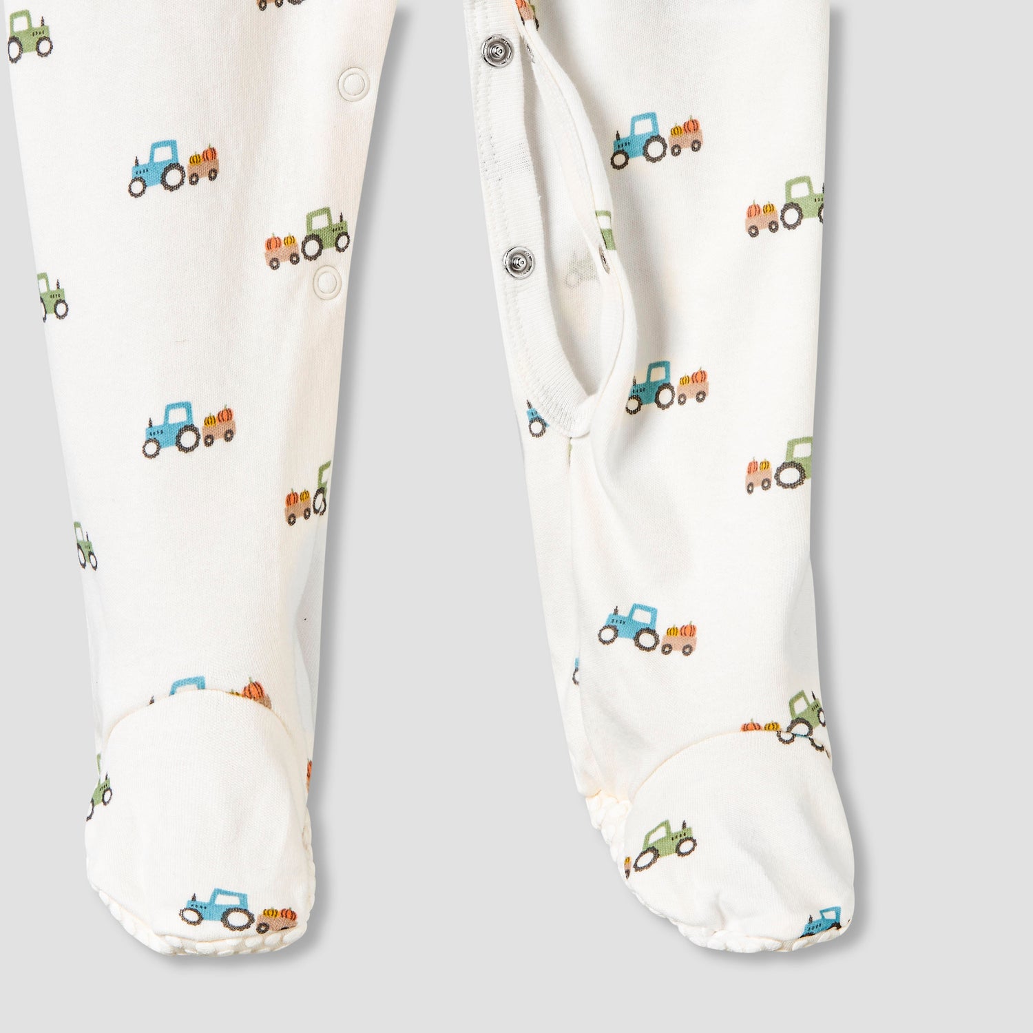 Pack of 3 Juniors Cotton Round Neck Long Sleeve Sleepsuit with Snap Button Closure