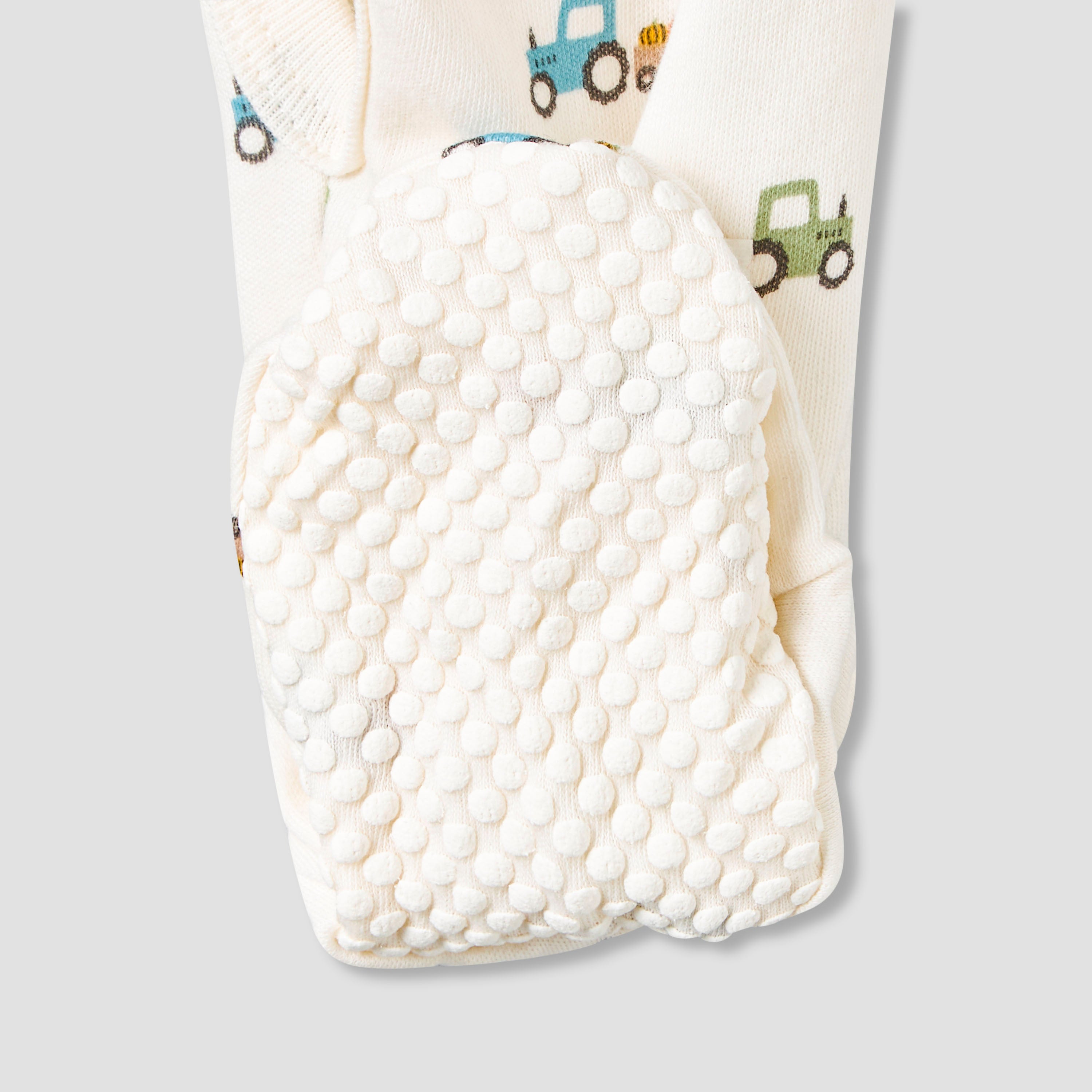 Pack of 3 Juniors Cotton Round Neck Long Sleeve Sleepsuit with Snap Button Closure