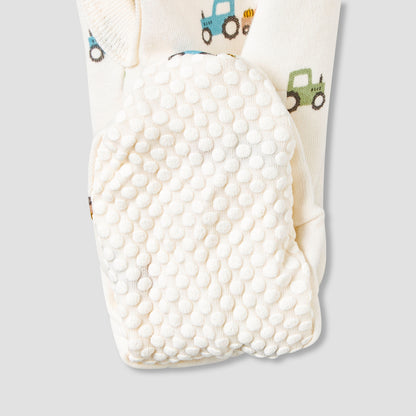 Pack of 3 Juniors Cotton Round Neck Long Sleeve Sleepsuit with Snap Button Closure