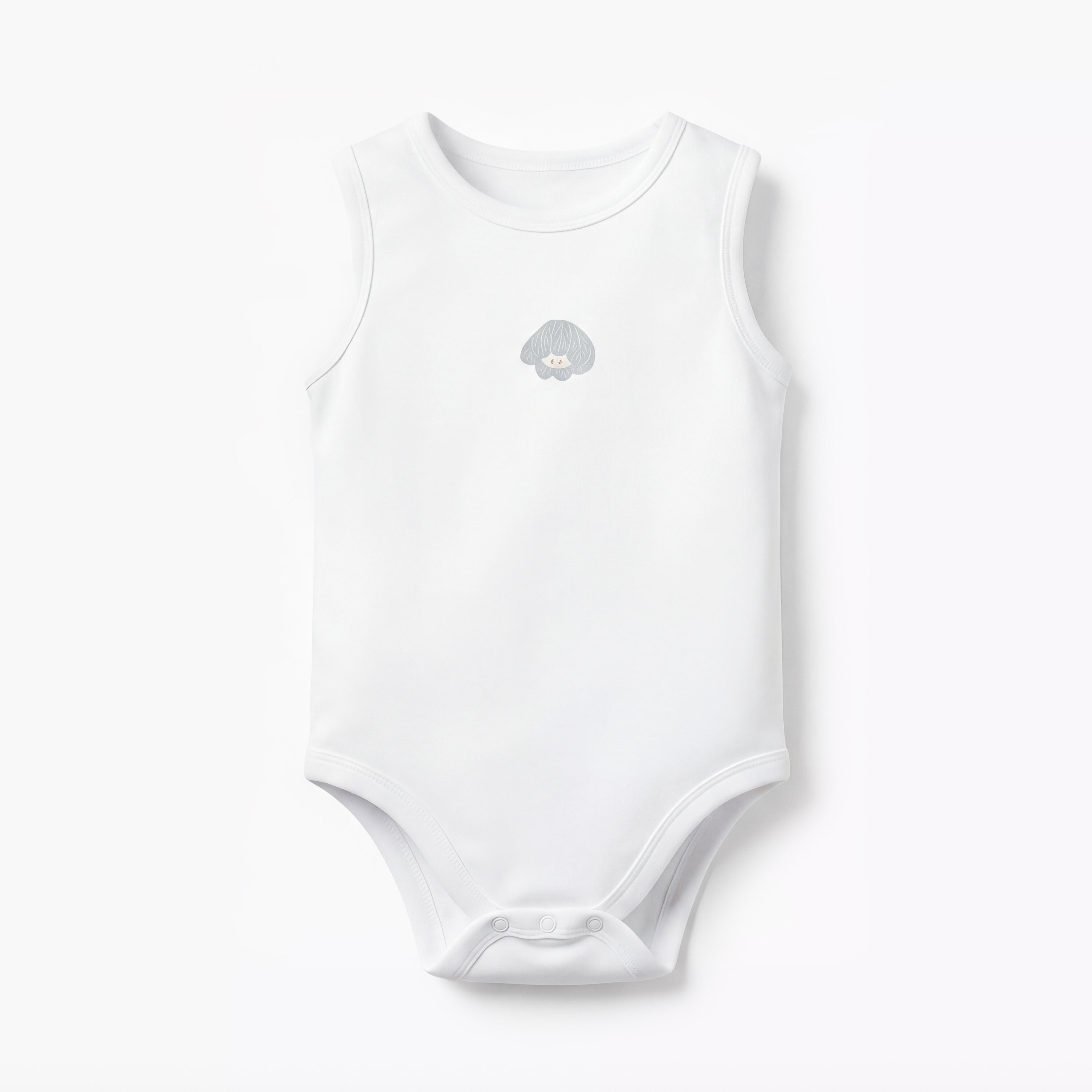 Pack of 5 Juniors Round Neck Sleeveless Bodysuit with Snap Button Closure