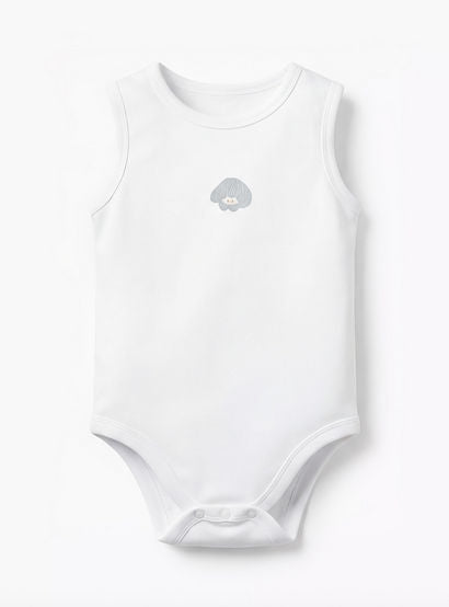 Pack of 5 Juniors Round Neck Sleeveless Bodysuit with Snap Button Closure-baby-girls-clothing-bodysuits-image-4