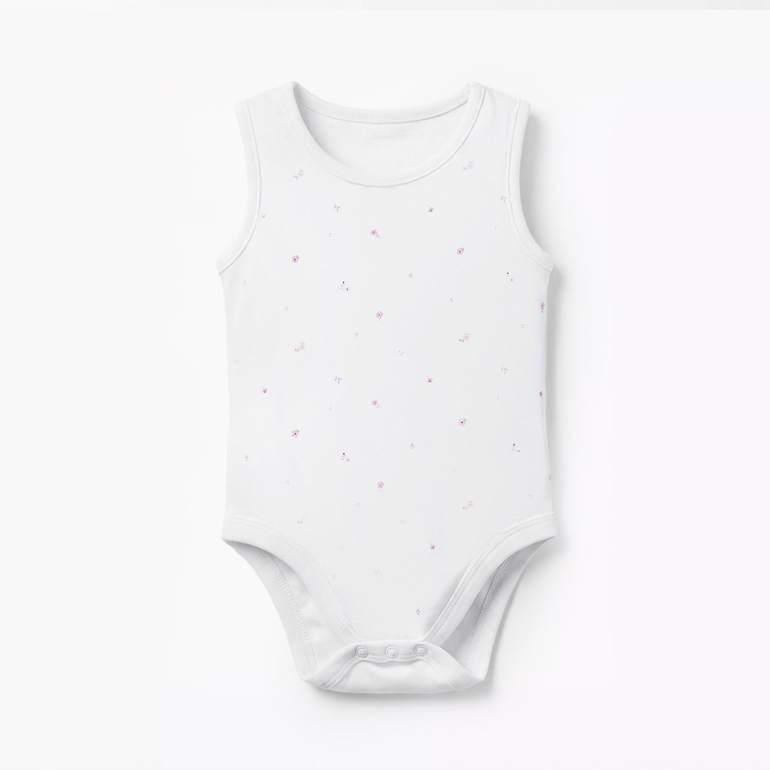 Pack of 5 Juniors Cotton Sleeveless Bodysuit with Snap Button Closure