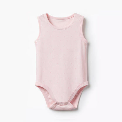 Pack of 5 Juniors Cotton Sleeveless Bodysuit with Snap Button Closure