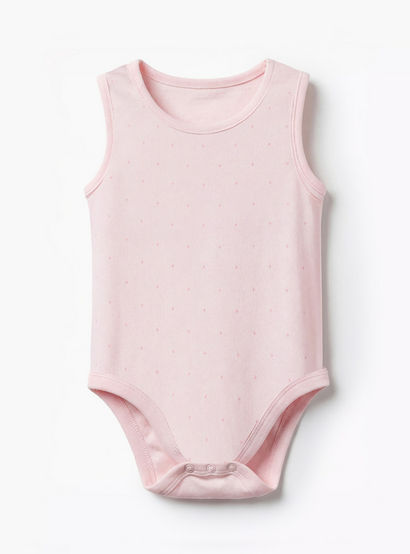 Pack of 5 Juniors Cotton Sleeveless Bodysuit with Snap Button Closure-baby-girls-clothing-bodysuits-image-5