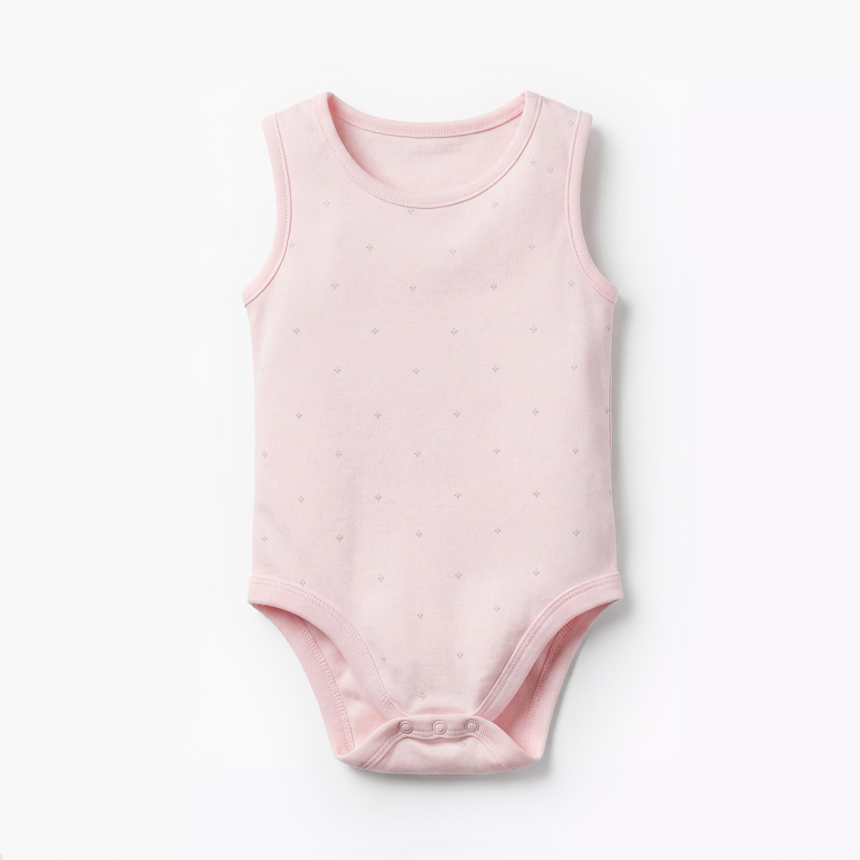 Pack of 5 Juniors Cotton Sleeveless Bodysuit with Snap Button Closure