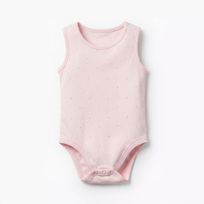 Pack of 5 Juniors Cotton Sleeveless Bodysuit with Snap Button Closure