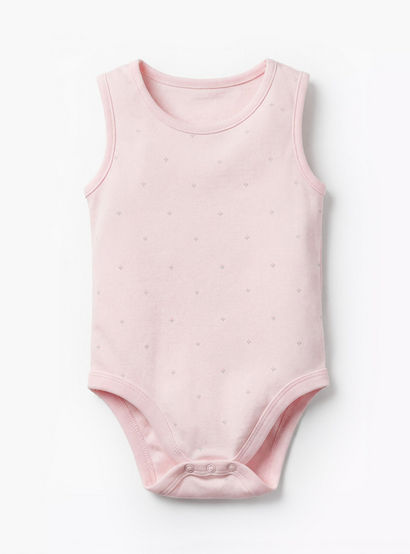 Pack of 5 Juniors Cotton Sleeveless Bodysuit with Snap Button Closure-baby-girls-clothing-bodysuits-image-7