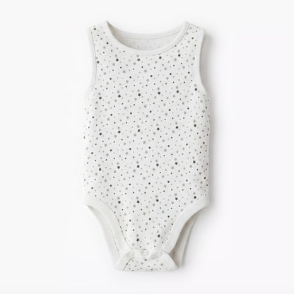 Pack of 5 Juniors Round Neck Sleeveless Bodysuit with Snap Button Closure