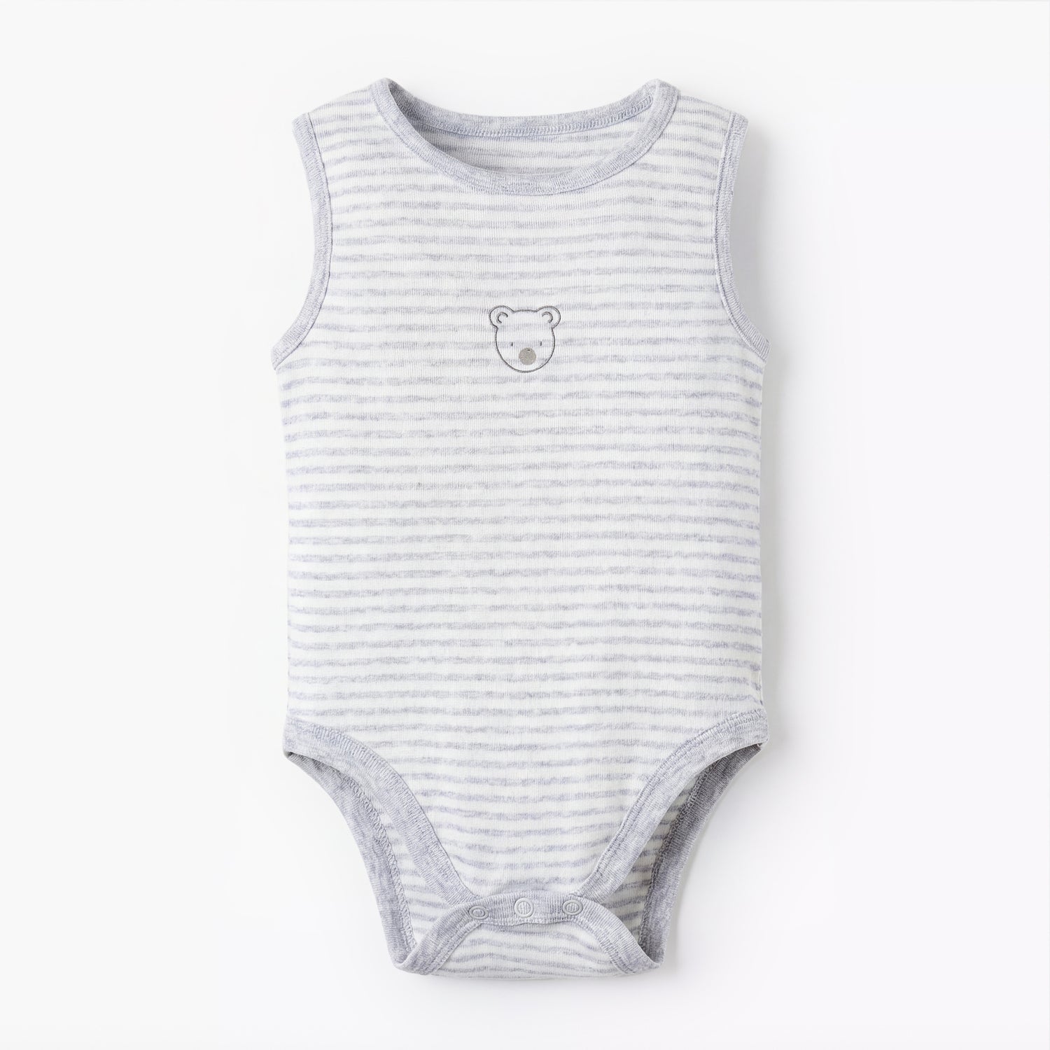 Pack of 5 Juniors Round Neck Sleeveless Bodysuit with Snap Button Closure
