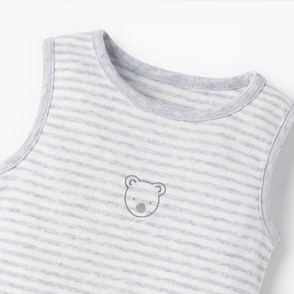 Pack of 5 Juniors Round Neck Sleeveless Bodysuit with Snap Button Closure