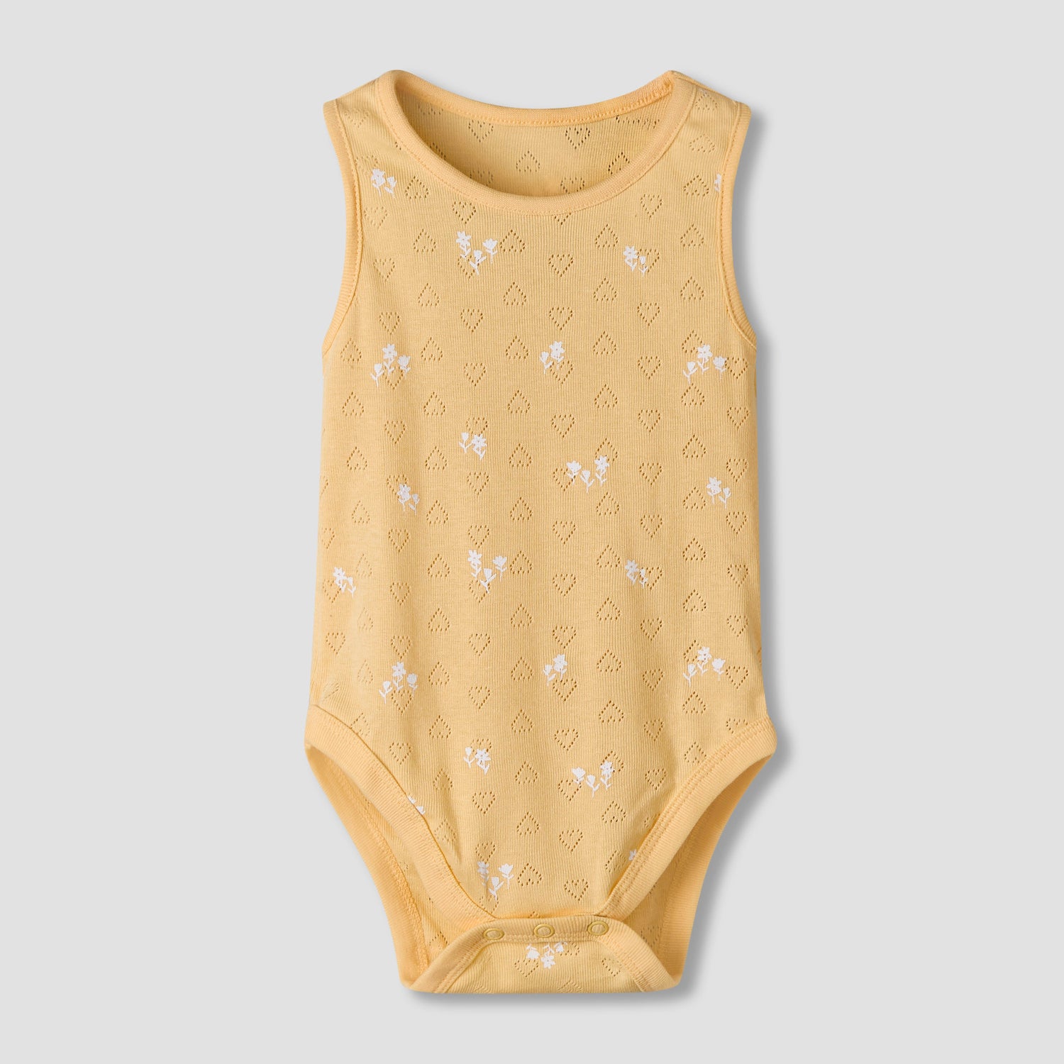Pack of 7 Juniors Cotton Round Neck Sleeveless Bodysuit with Floral Print