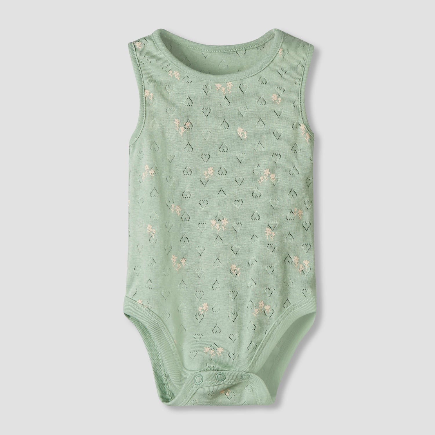 Pack of 7 Juniors Cotton Round Neck Sleeveless Bodysuit with Floral Print