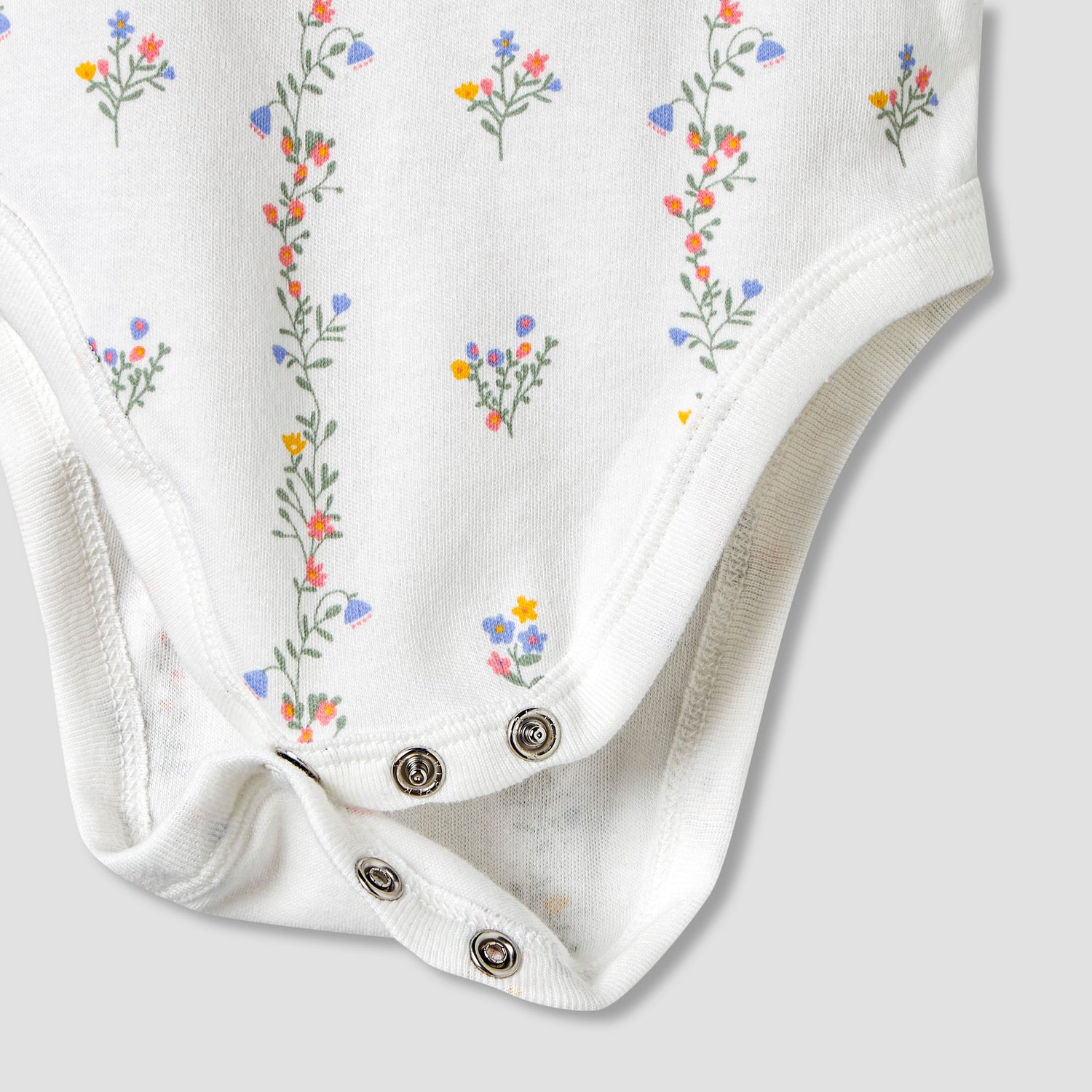 Pack of 7 Juniors Cotton Round Neck Sleeveless Bodysuit with Floral Print
