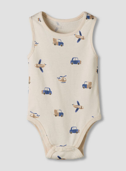 Pack of 7 Juniors Cotton Sleeveless Bodysuit with Vehicle Print-baby-boys-clothing-bodysuits-image-3