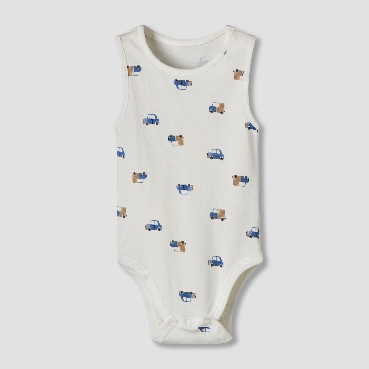 Pack of 7 Juniors Cotton Sleeveless Bodysuit with Vehicle Print