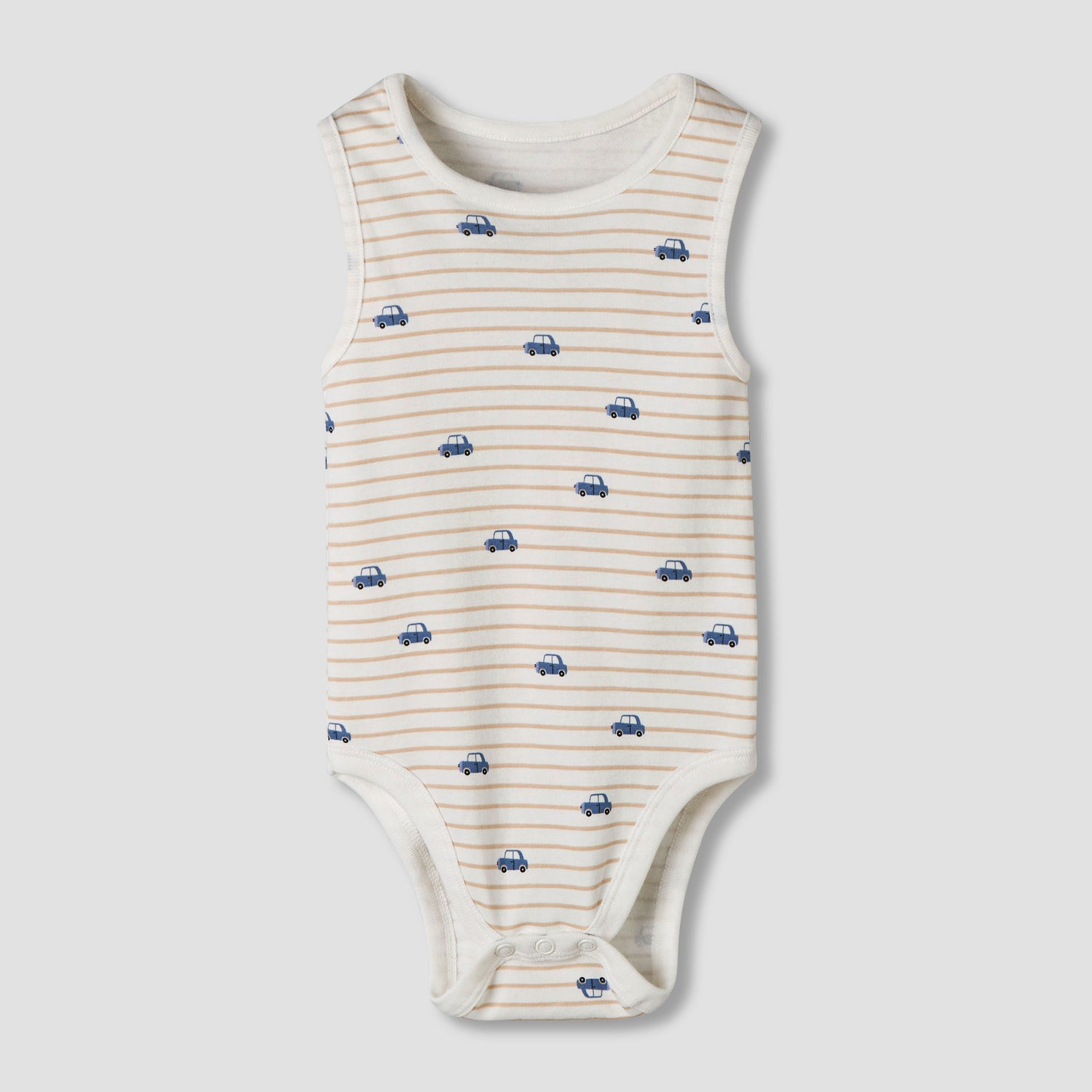Pack of 7 Juniors Cotton Sleeveless Bodysuit with Vehicle Print