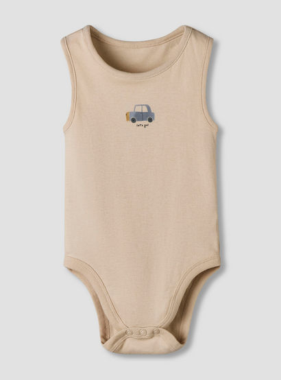 Pack of 7 Juniors Cotton Sleeveless Bodysuit with Vehicle Print-baby-boys-clothing-bodysuits-image-6