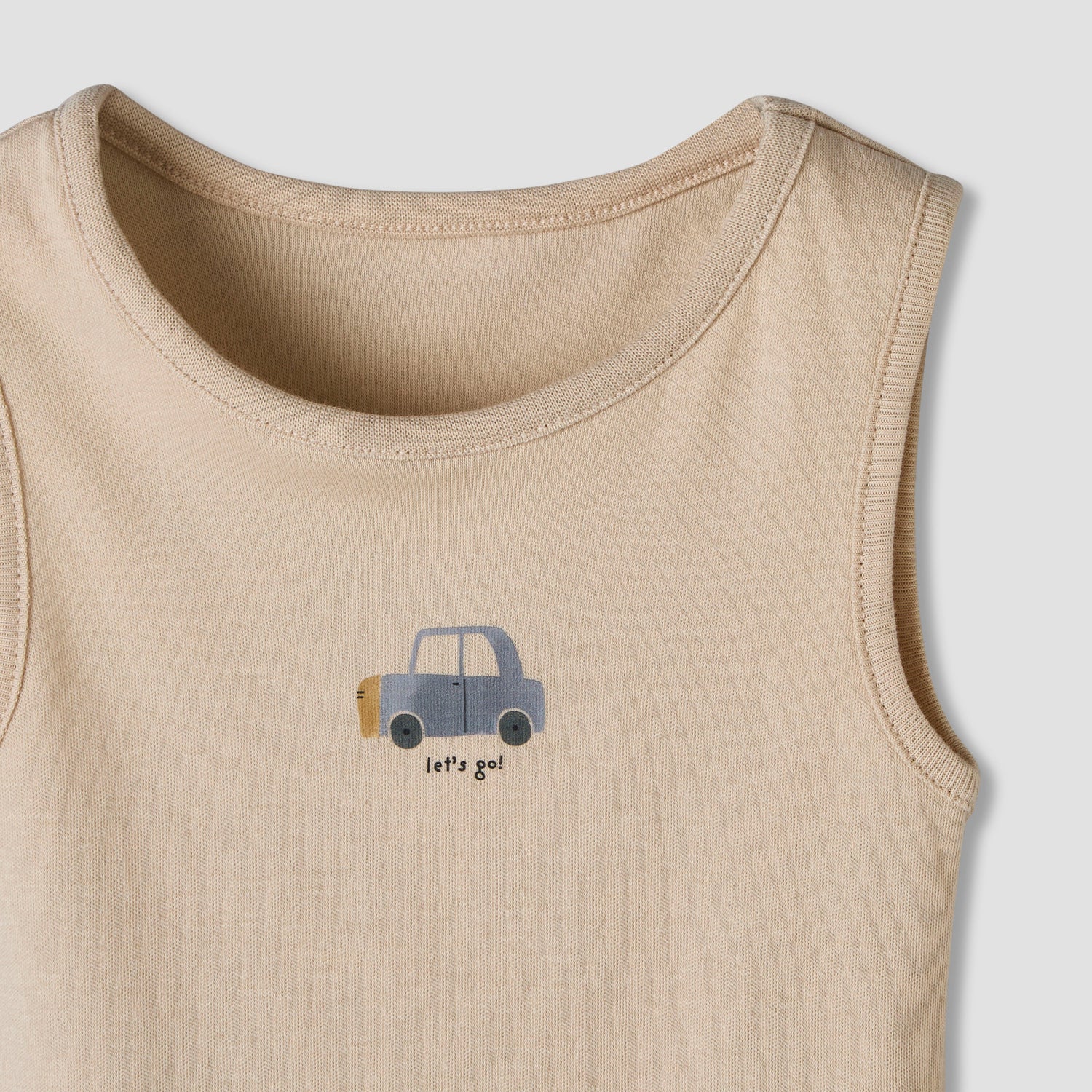 Pack of 7 Juniors Cotton Sleeveless Bodysuit with Vehicle Print