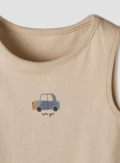 Pack of 7 Juniors Cotton Sleeveless Bodysuit with Vehicle Print-baby-boys-clothing-bodysuits-image-7