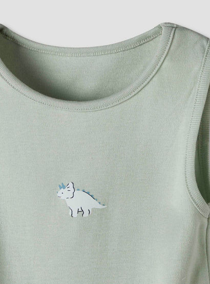 Pack of 7 Juniors Cotton Round Neck Sleeveless Bodysuit with Dinosaur Print-baby-boys-clothing-bodysuits-image-8