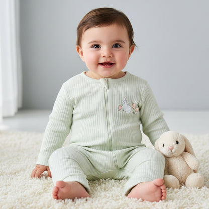 Pack of 3 Juniors Cotton Round Neck Long Sleeves Sleepsuit with Print