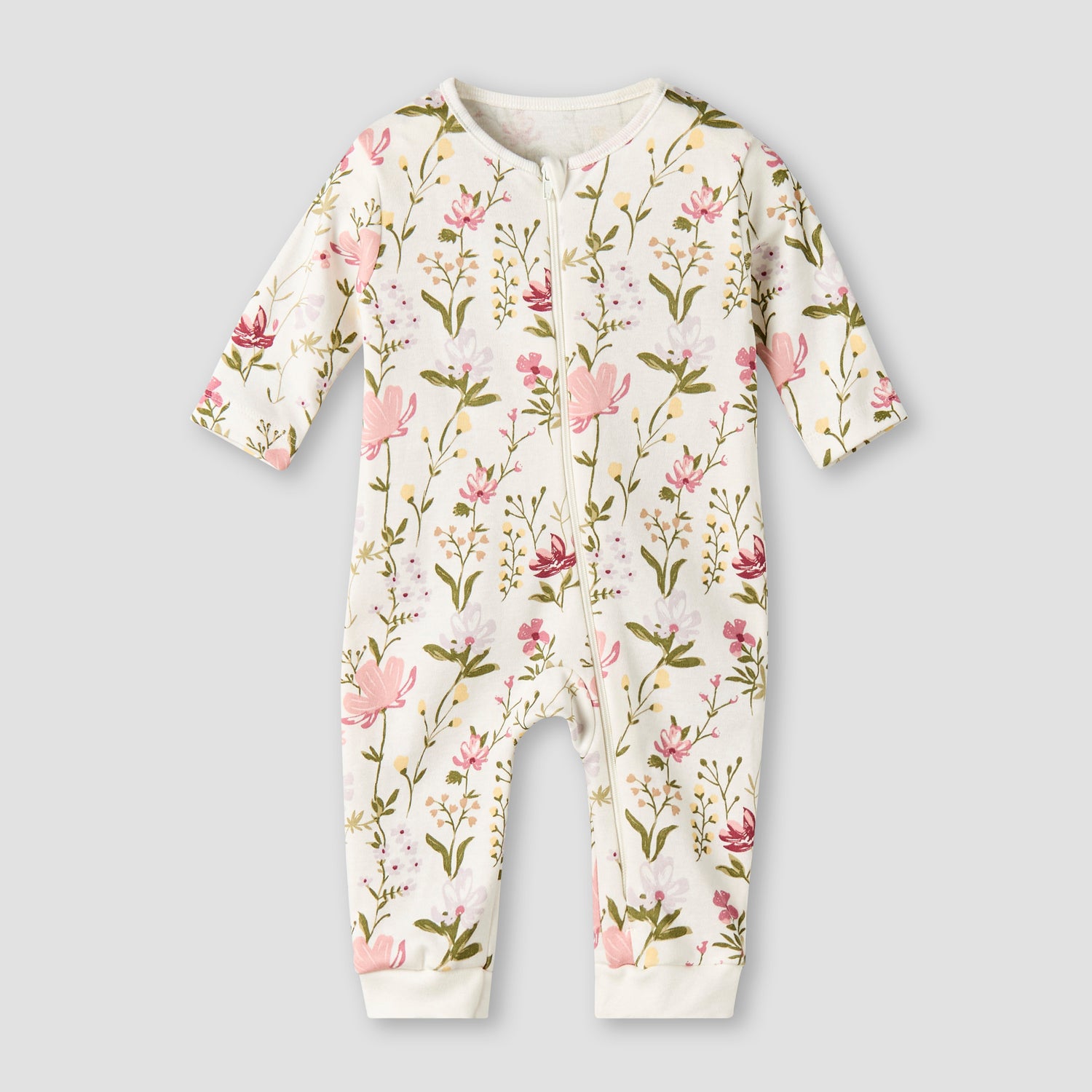 Pack of 3 Juniors Cotton Long Sleeves Sleepsuit with Floral Print