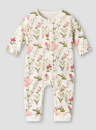 Pack of 3 Juniors Cotton Long Sleeves Sleepsuit with Floral Print-baby-girls-clothing-nightwear-sleepsuits-image-3