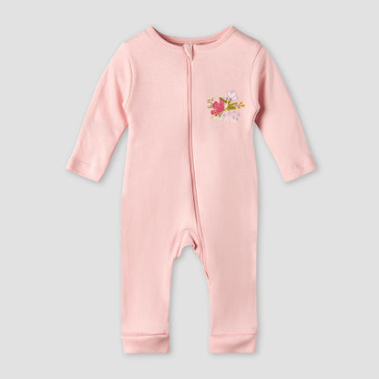 Pack of 3 Juniors Cotton Long Sleeves Sleepsuit with Floral Print