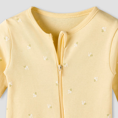 Pack of 3 Juniors Cotton Long Sleeves Sleepsuit with Floral Print