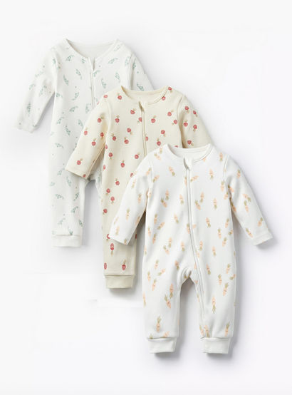 Pack of 3 Juniors Cotton Long Sleeves Sleepsuit with Printed Design-baby-boys-clothing-nightwear-sleepsuits-image-1