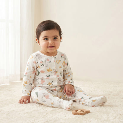Pack of 3 Juniors Cotton Crew Neck Long Sleeves Sleepsuit with Floral Print