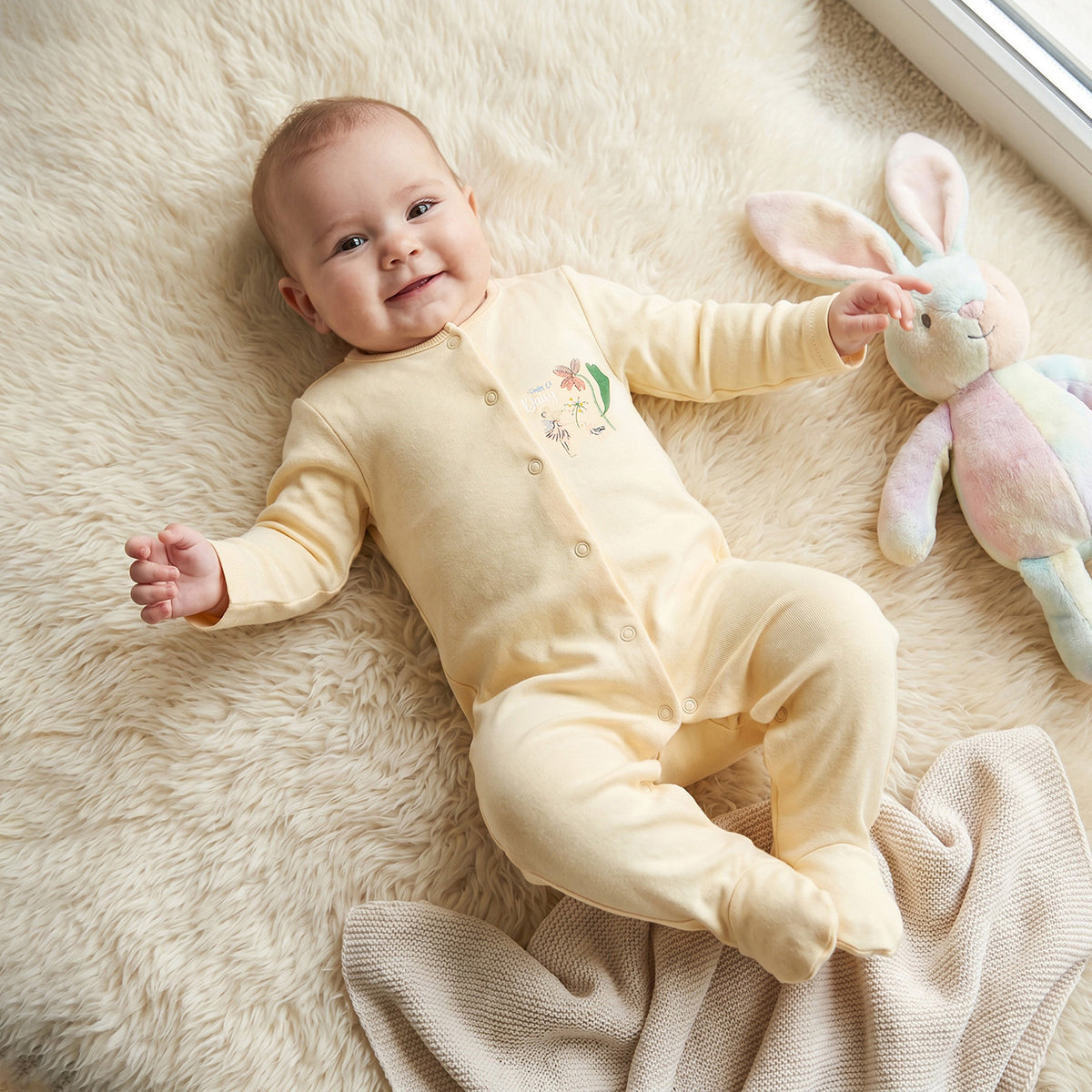 Pack of 3 Juniors Cotton Crew Neck Long Sleeves Sleepsuit with Floral Print
