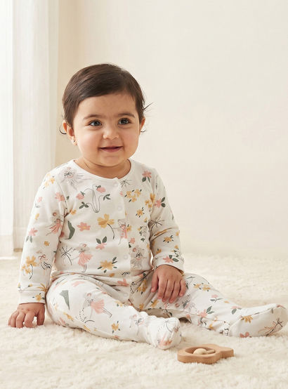 Pack of 3 Juniors Cotton Crew Neck Long Sleeves Sleepsuit with Floral Print-baby-girls-clothing-nightwear-sleepsuits-image-3