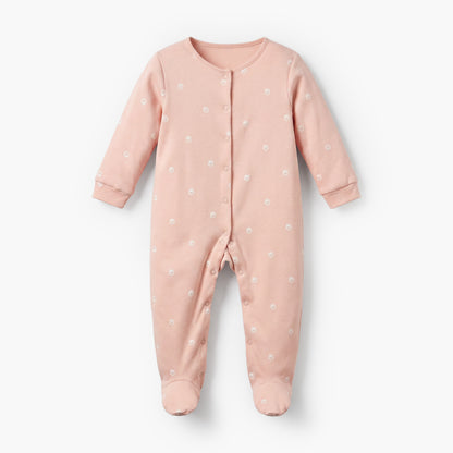 Pack of 3 Juniors Cotton Crew Neck Long Sleeves Sleepsuit with Floral Print