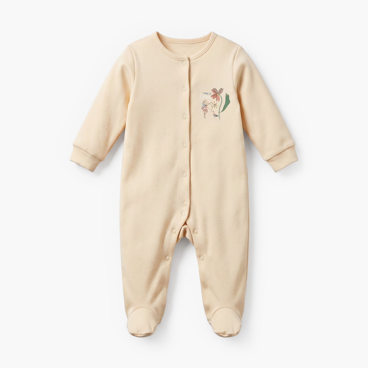 Pack of 3 Juniors Cotton Crew Neck Long Sleeves Sleepsuit with Floral Print