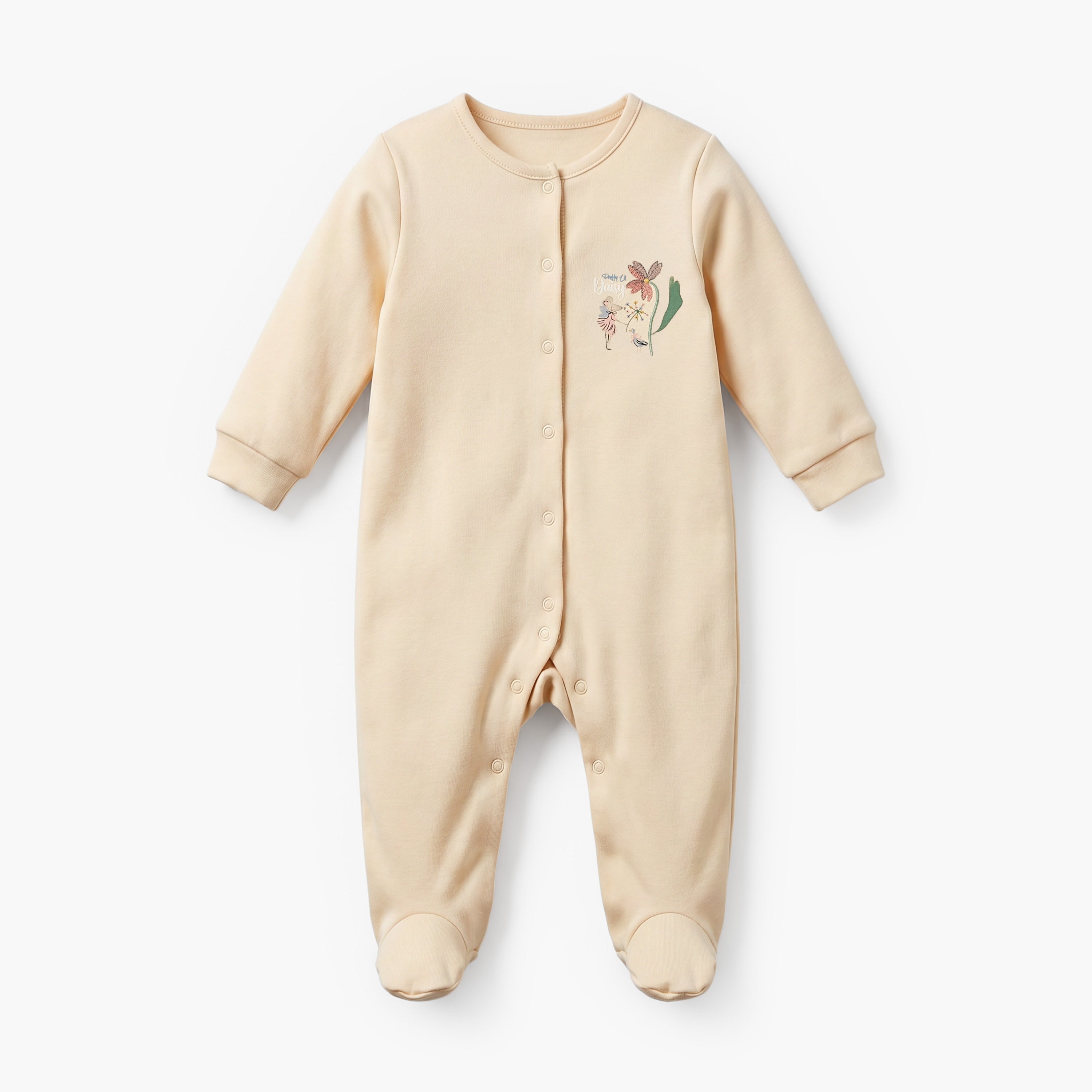 Pack of 3 Juniors Cotton Crew Neck Long Sleeves Sleepsuit with Floral Print