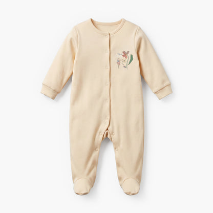 Pack of 3 Juniors Cotton Crew Neck Long Sleeves Sleepsuit with Floral Print