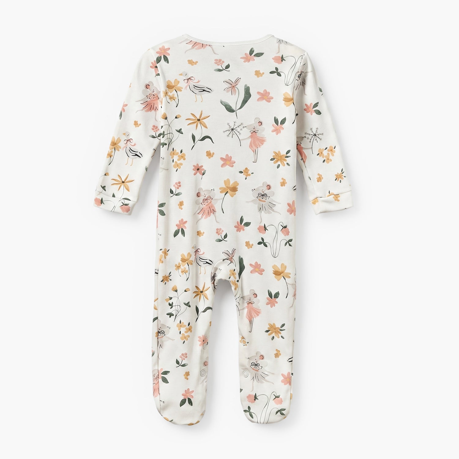 Pack of 3 Juniors Cotton Crew Neck Long Sleeves Sleepsuit with Floral Print