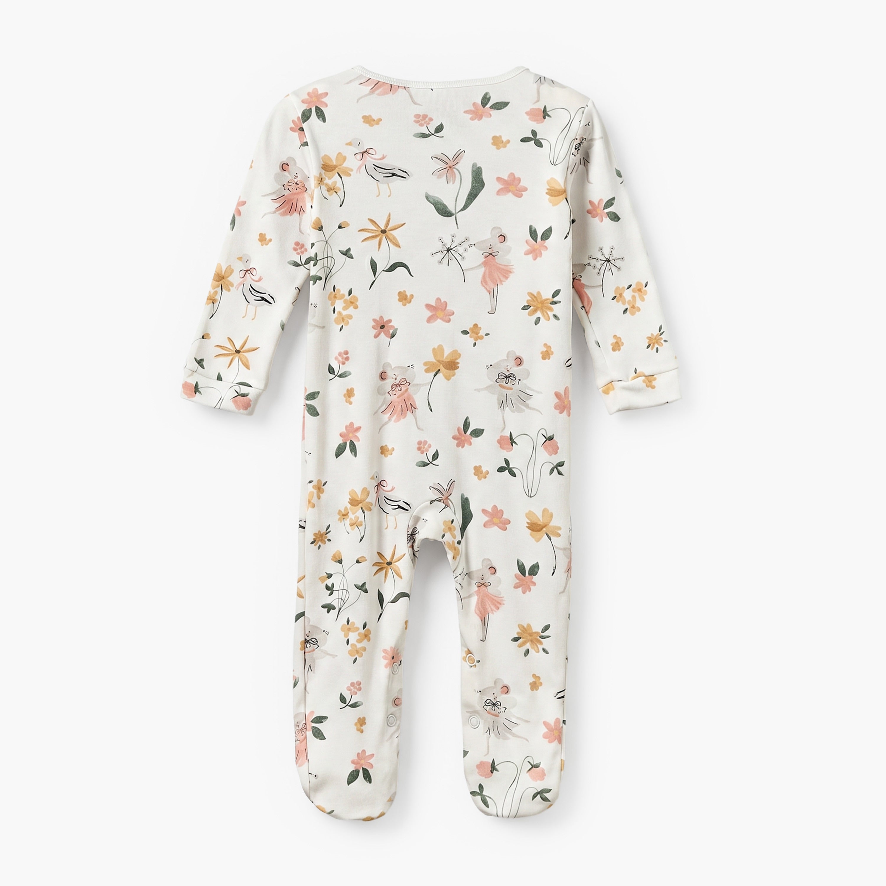 Pack of 3 Juniors Cotton Crew Neck Long Sleeves Sleepsuit with Floral Print