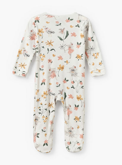 Pack of 3 Juniors Cotton Crew Neck Long Sleeves Sleepsuit with Floral Print-baby-girls-clothing-nightwear-sleepsuits-image-7