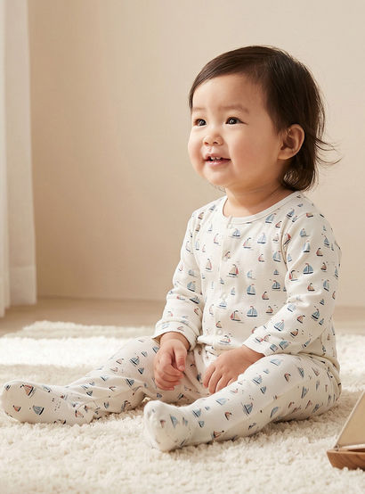 Pack of 3 Juniors Cotton Crew Neck Long Sleeves Sleepsuit with Nautical Print-baby-boys-clothing-nightwear-sleepsuits-image-2