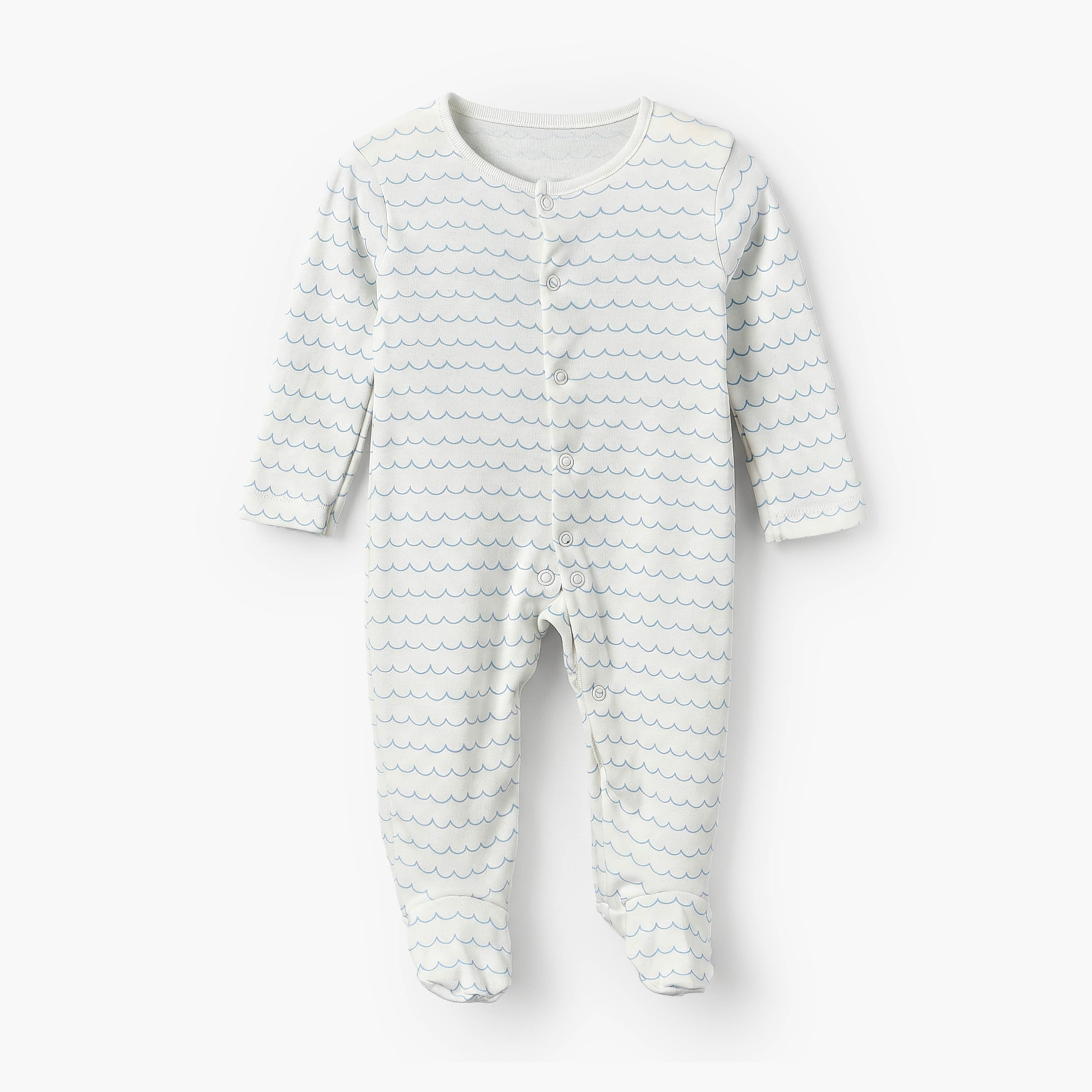 Pack of 3 Juniors Cotton Crew Neck Long Sleeves Sleepsuit with Nautical Print