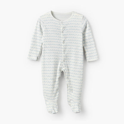 Pack of 3 Juniors Cotton Crew Neck Long Sleeves Sleepsuit with Nautical Print