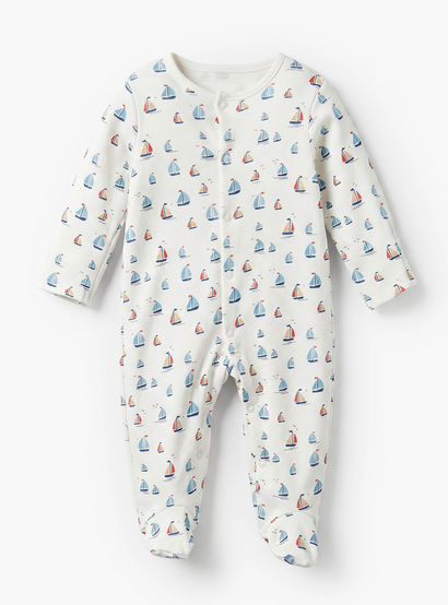 Pack of 3 Juniors Cotton Crew Neck Long Sleeves Sleepsuit with Nautical Print-baby-boys-clothing-nightwear-sleepsuits-image-4