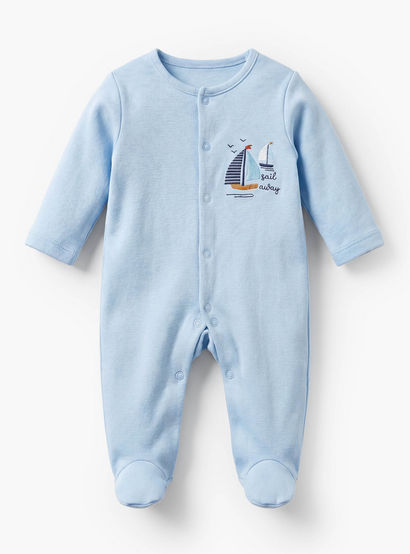 Pack of 3 Juniors Cotton Crew Neck Long Sleeves Sleepsuit with Nautical Print-baby-boys-clothing-nightwear-sleepsuits-image-5