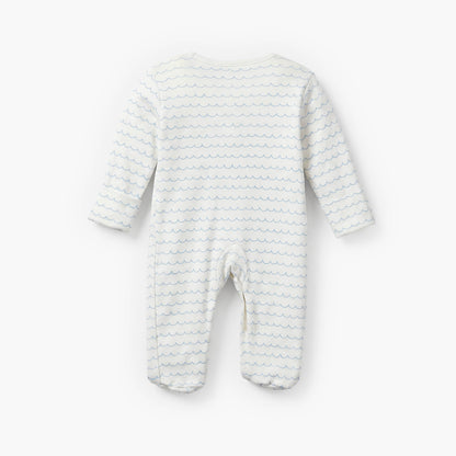 Pack of 3 Juniors Cotton Crew Neck Long Sleeves Sleepsuit with Nautical Print
