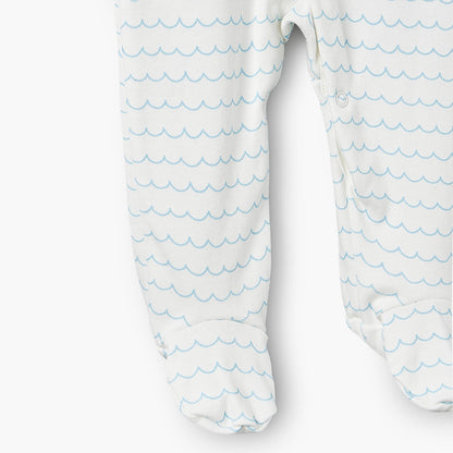 Pack of 3 Juniors Cotton Crew Neck Long Sleeves Sleepsuit with Nautical Print